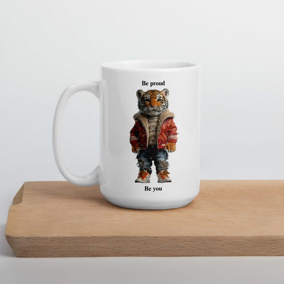 White glossy mug 15oz (Tiger Cub)
