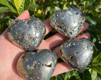 黄鉄鉱のハート：2 1/2インチ - Etsy 日本