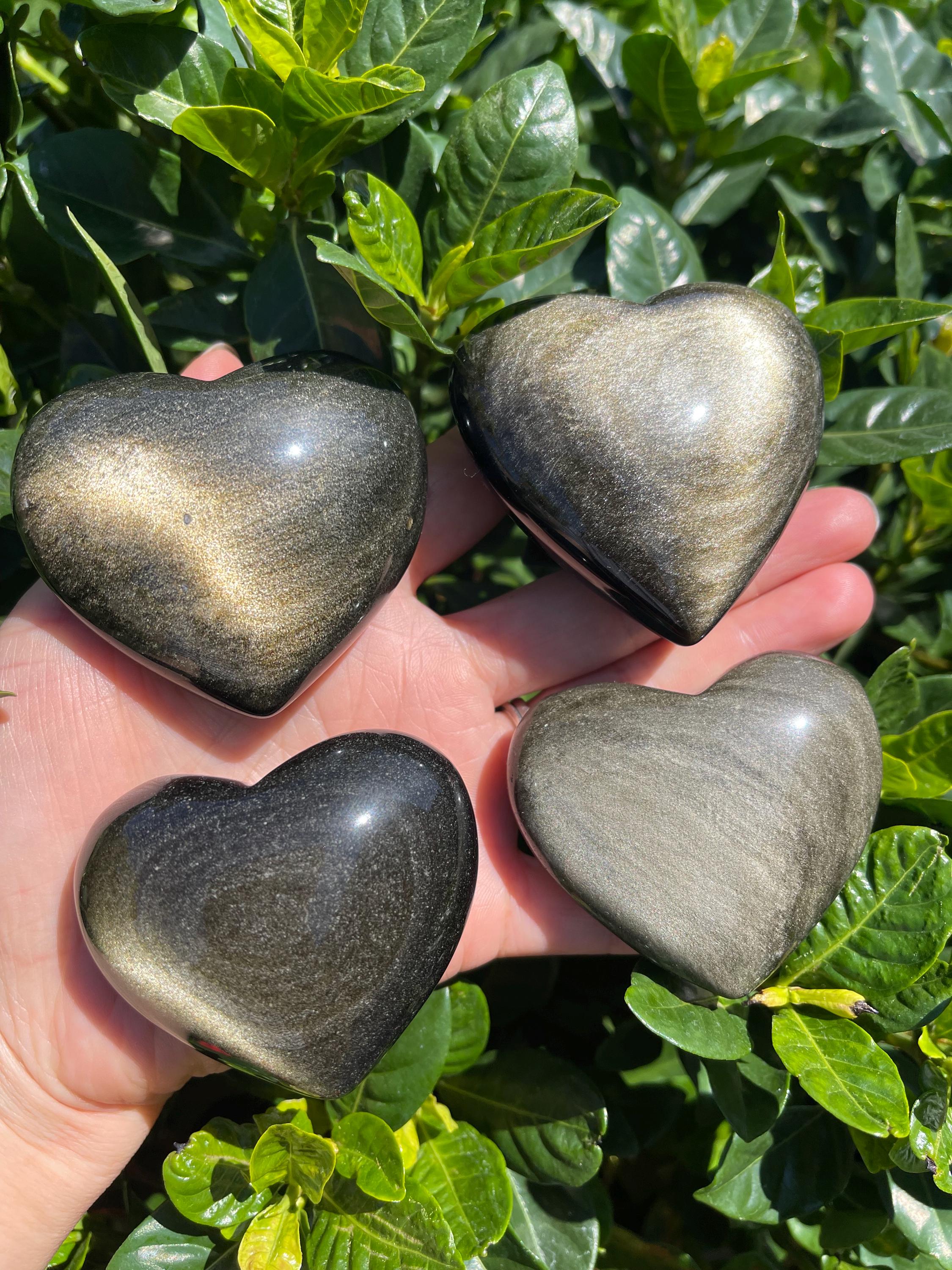 Golden obsidian heart - Etsy 日本
