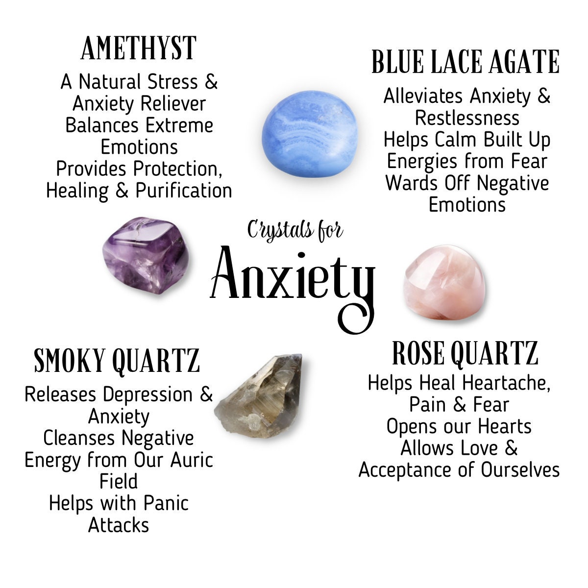 The Anxiety Kit, Crystals for Anxiety, Stress Relief Stone, Self Care,  Healing Crystal Set, Calm Down Gemstones, Anti Anxiety Gifts -  Canada