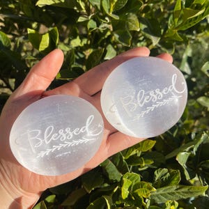 2 Selenite Palm Stones