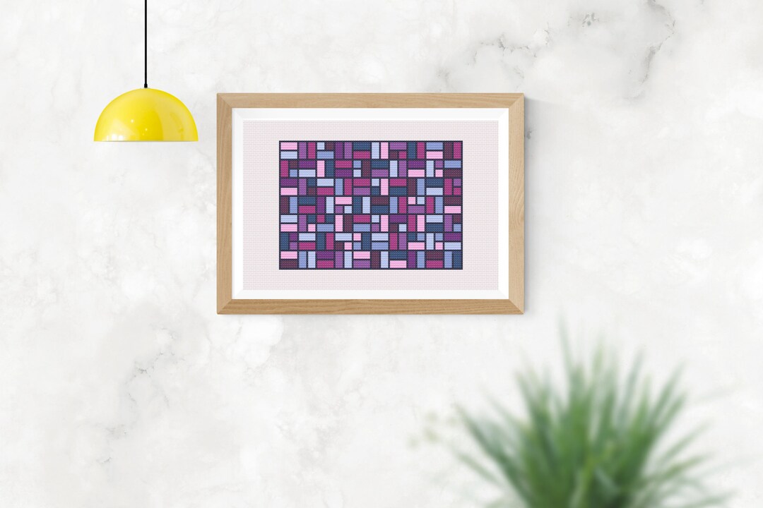 Purple Boxes Geometric Cross Stitch Pattern - Etsy