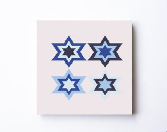 Modern Star of David cross stitch pattern