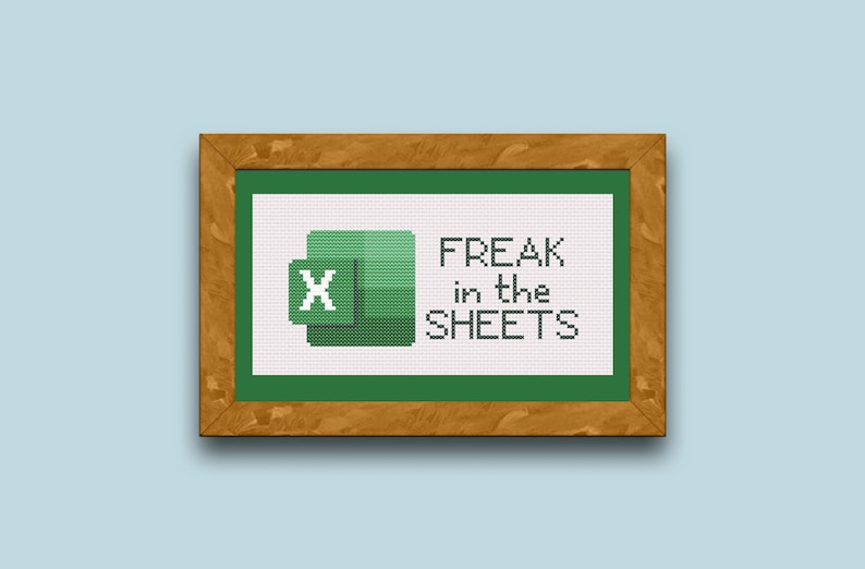 Freak in the Sheets Excel cross stitch pattern image 1