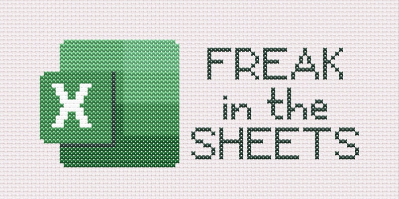 Freak in the Sheets Excel cross stitch pattern image 2