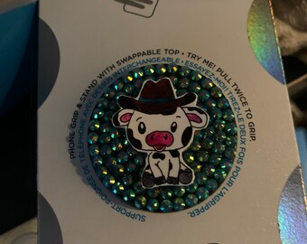 Cow with hat pop-socket