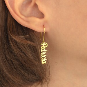 Vertical name earrings hotsell