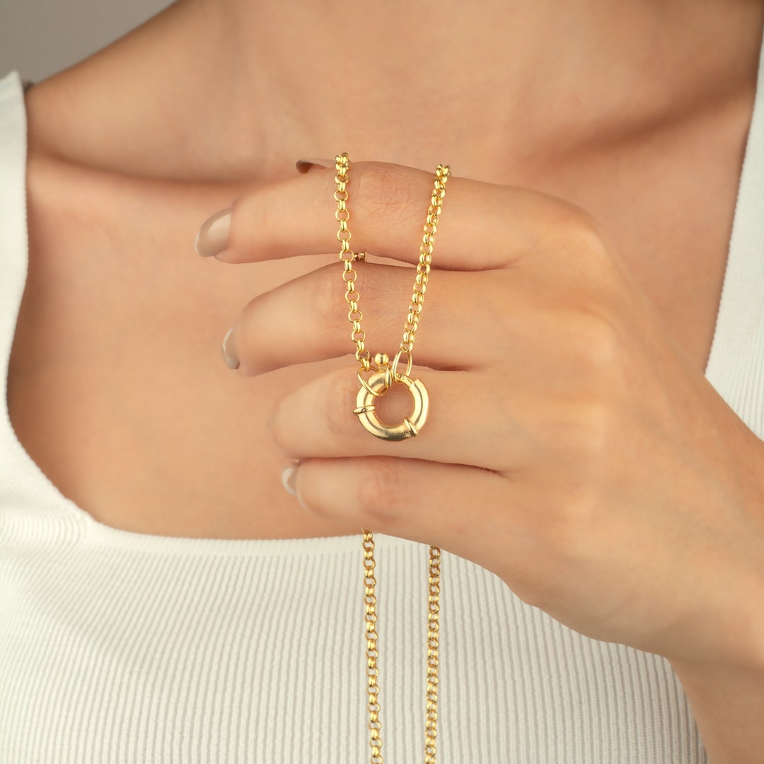 Sailor Lock Link Chain Necklace, Chain Link Necklace, Minimalist Look