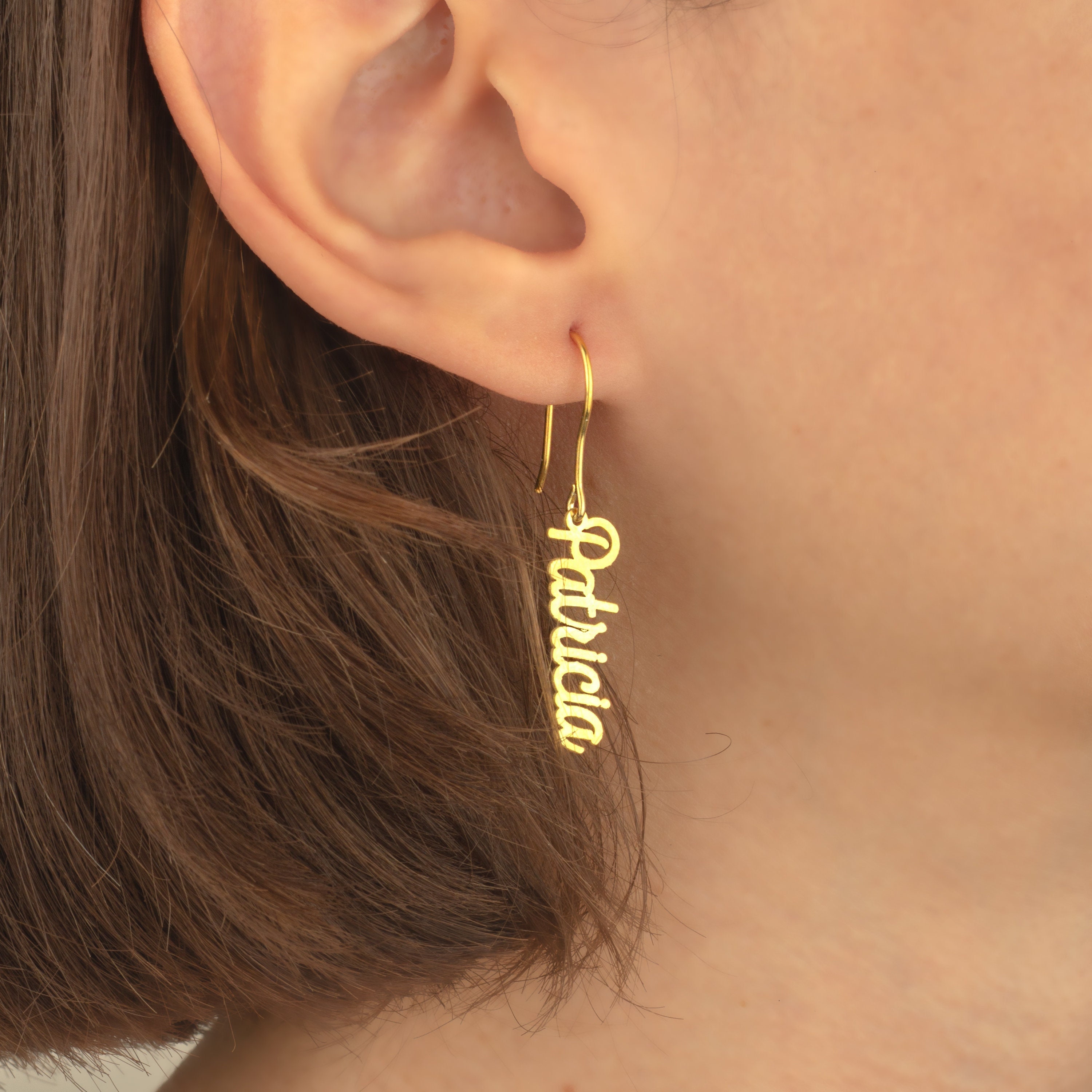 Name Earrings Custom Name Earrings in Sterling Silver Dangle