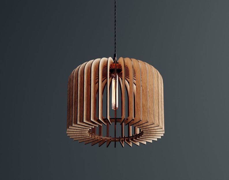 Wood Pendant Light / Modern light / Handmade Lamp / Ceiling Lamp/ Chandelier / Hanging Lights / Wood Lampshade / Lamp Shade/ Housewarming 35 image 4