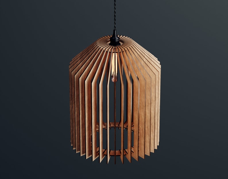 Wood Pendant Light / Modern light / Handmade Lamp / Ceiling Lamp/ Chandelier / Hanging Lights / Wood Lampshade / Lamp Shade/ Housewarming 33 image 5