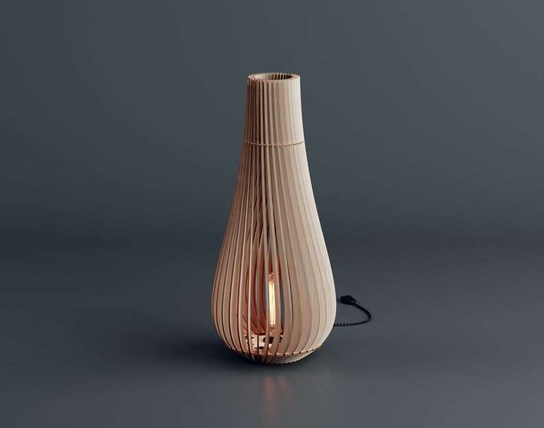 Modern Wood Lamp Shade/ Floor Lamp/ Statement Lampshade/ Handmade Light Shade/ Housewarming Gift/ Wedding Gift/ Lamp Home Furnishing 81 Bild 6