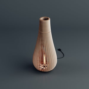 Modern Wood Lamp Shade/ Floor Lamp/ Statement Lampshade/ Handmade Light Shade/ Housewarming Gift/ Wedding Gift/ Lamp Home Furnishing 81 image 4
