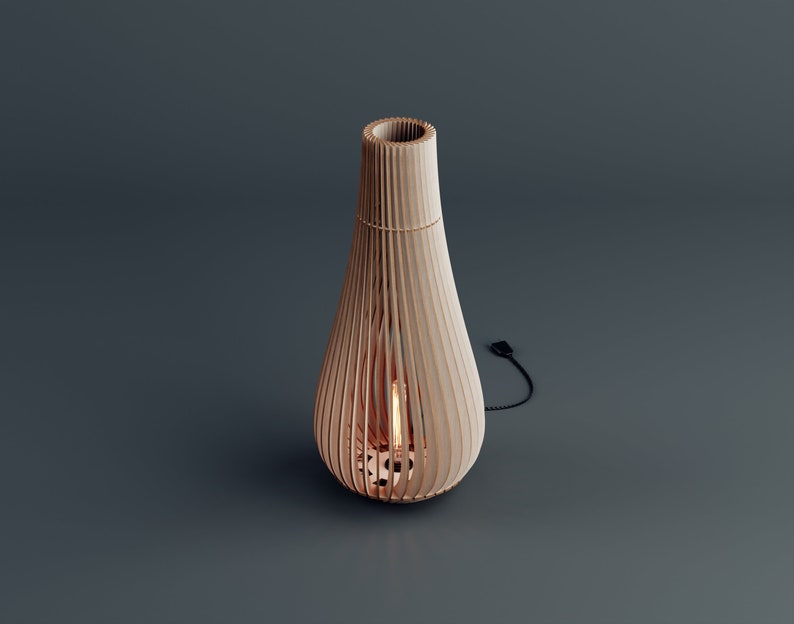 Modern Wood Lamp Shade/ Floor Lamp/ Statement Lampshade/ Handmade Light Shade/ Housewarming Gift/ Wedding Gift/ Lamp Home Furnishing 81 Bild 4