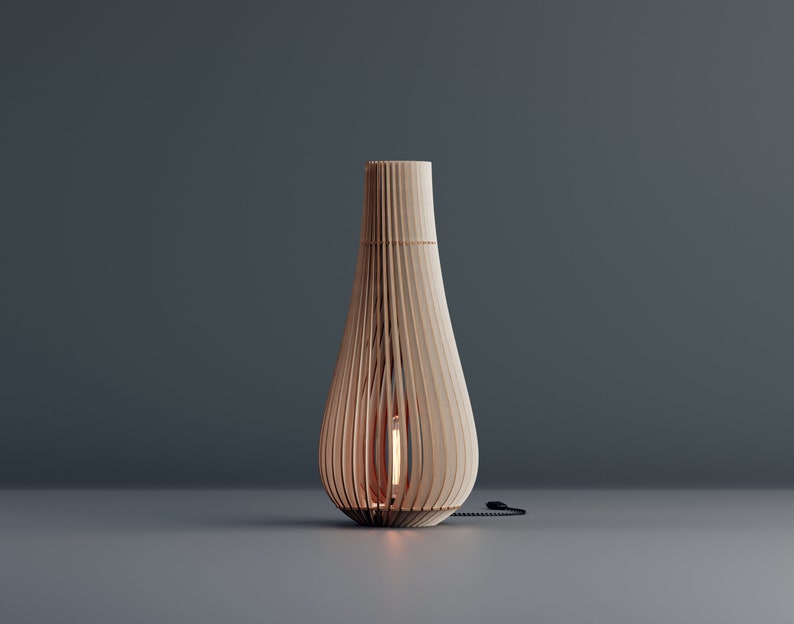 Modern Wood Lamp Shade/ Floor Lamp/ Statement Lampshade/ Handmade Light Shade/ Housewarming Gift/ Wedding Gift/ Lamp Home Furnishing 81 image 1