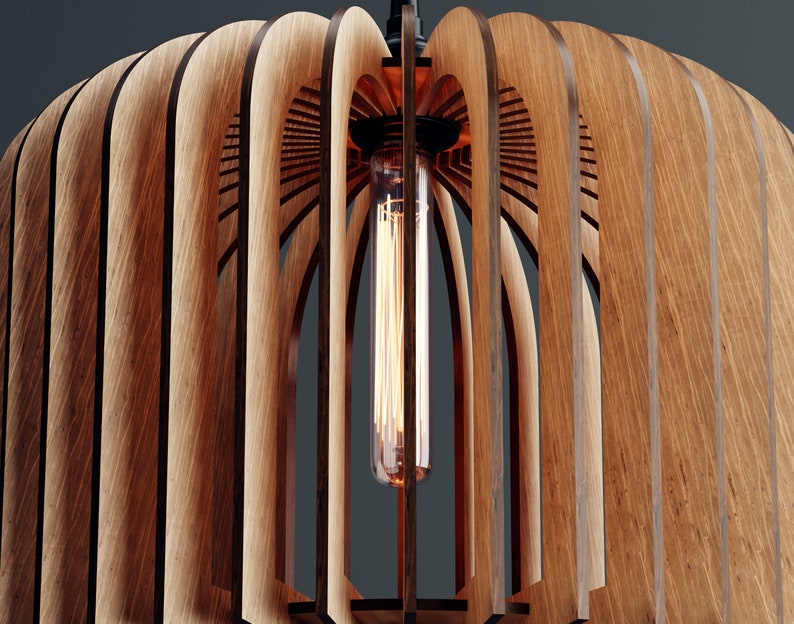 Wood Pendant Light / Modern light / Handmade Lamp / Ceiling Lamp/ Chandelier / Hanging Lights / Wood Lampshade / Lamp Shade/ Housewarming 35 image 5