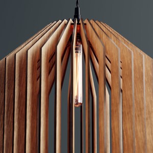 Wood Pendant Light / Modern light / Handmade Lamp / Ceiling Lamp/ Chandelier / Hanging Lights / Wood Lampshade / Lamp Shade/ Housewarming 33 image 4