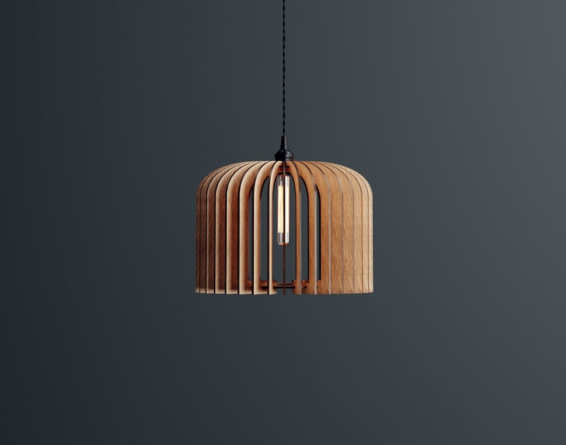 Wood Pendant Light / Modern light / Handmade Lamp / Ceiling Lamp/ Chandelier / Hanging Lights / Wood Lampshade / Lamp Shade/ Housewarming 35 image 1