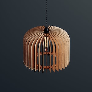 Wood Pendant Light / Modern light / Handmade Lamp / Ceiling Lamp/ Chandelier / Hanging Lights / Wood Lampshade / Lamp Shade/ Housewarming 35 image 3