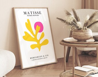 Matisse Inspired Yellow and Pink Botanical Print (Digital Download)