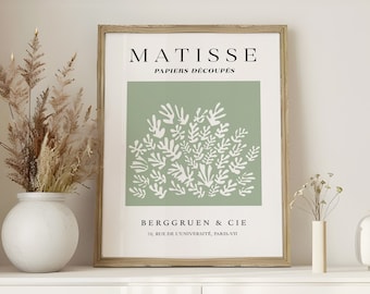 Botanische print Matisse saliegroen: moderne muurkunst (digitale download)