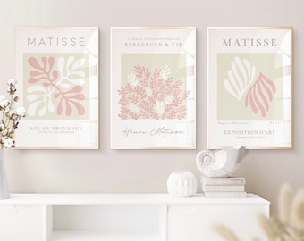 Blush Pink Matisse Prints, Pink Wall Art, Modern Art Posters, Pink Prints, Floral Wall Art, Neutral Wall Decor, Living Room Art, Printable