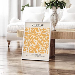 Arte murale gialla, stampa di Matisse, stampabile, poster di uccelli, arte moderna, stampa gialla, arte del soggiorno, stampa per camera da letto, poster di arte boho