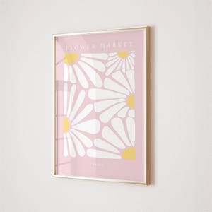 Pink Daisy Prints Set: Modern Floral Wall Art (Digital Download) image 6
