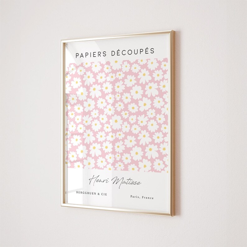 Pink Daisy Prints Set: Modern Floral Wall Art (Digital Download) image 5