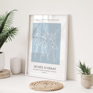 Ballet Print, Light Blue Wall Art, Modern Art Poster, Blue Print, Picasso Wall Art, Neutral Wall Decor, Blue Living Room Art, Printable