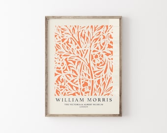 Orange William Morris Print, Botanical Art Nouveau Poster (Digital Art)
