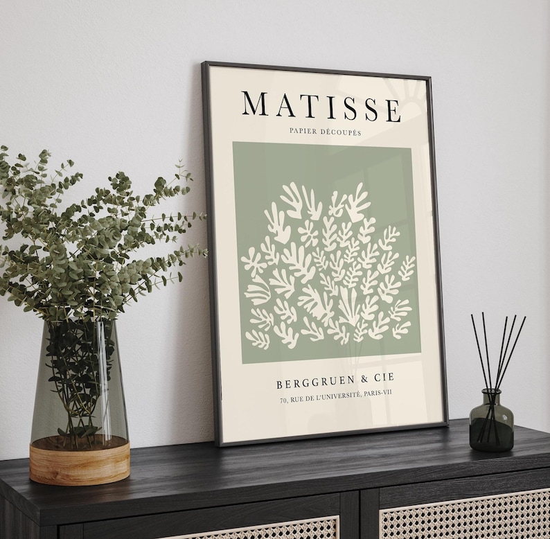 Sage Green Art Print Set | Henri Matisse and William Morris Wall Art ...