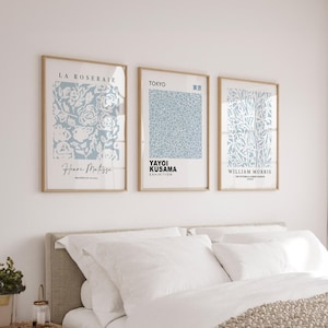 3 Duck Egg Blue Art Prints, 3 Blue Wall Art, Modern Art Poster, Blue Print, Floral Wall Art, Neutral Wall Decor, Living Room Art Printable