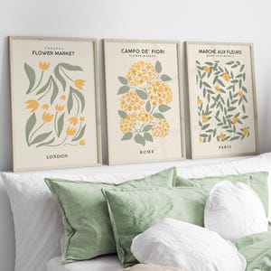 3 stampe del mercato dei fiori, stampe da parete gialle, decorazioni da parete neutre, stampe gialle, stampe da parete colorate, stampe floreali, stampabili, decorazioni da parete per dormitori