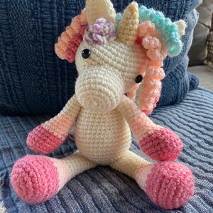 Unicorn Stuffed Animal, Handmade Crochet Custom