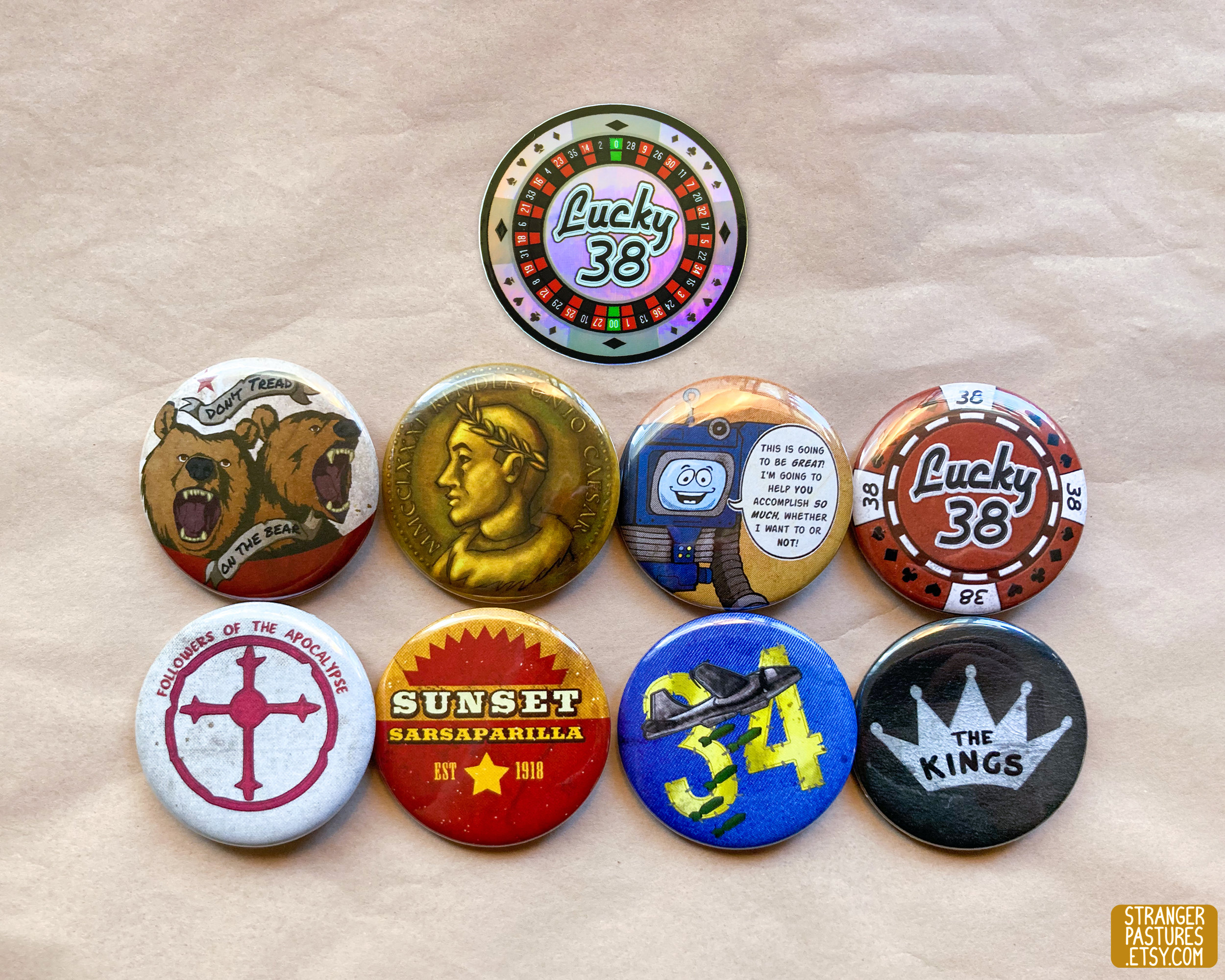 The Courier Essentials Bundle - 4 or 8 Button set with Platinum Chip Sticker