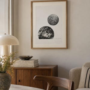 Luna (Moons) – Pató Károly Vintage Numbered Signed Etching, Contemporary Wall Art