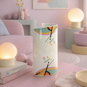 Porseleinen vaas Bareuther Bavaria, geometrisch decor Memphis-stijl