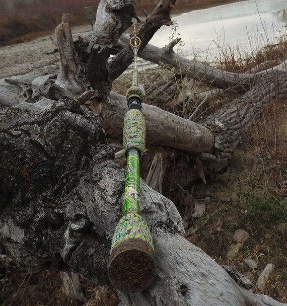 6'9 Green Hydro Dipped Custom Graphite Fishing Pole 