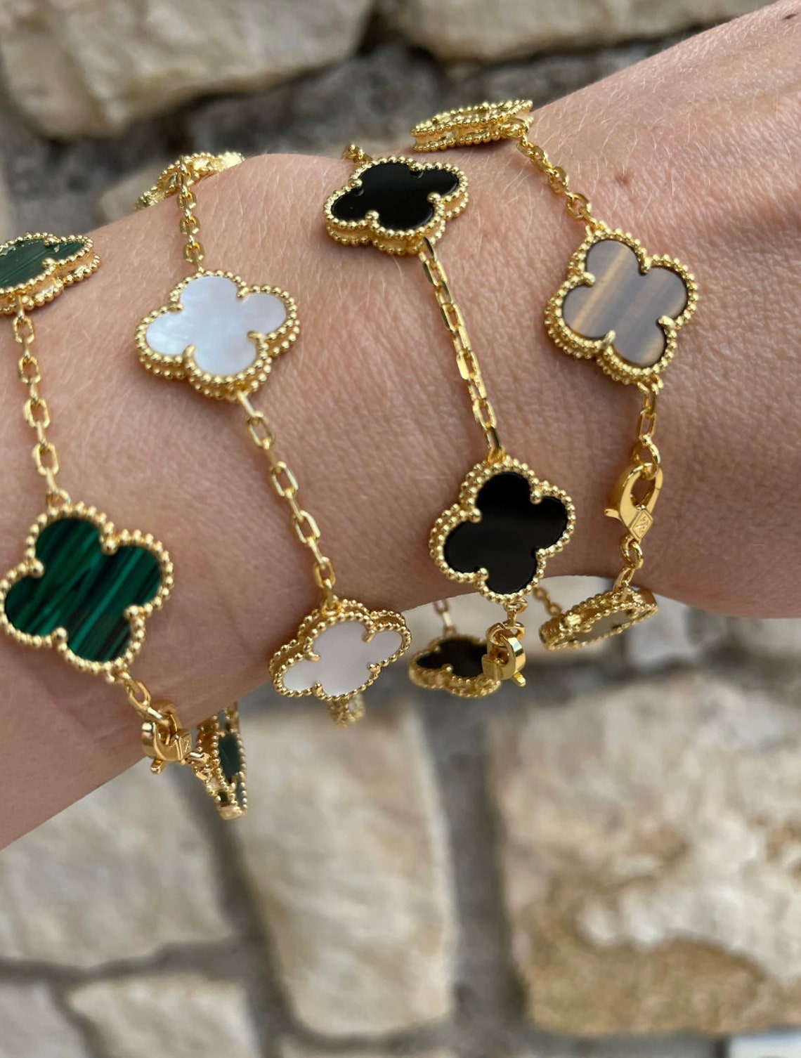 High Quality Clover Bracelet Four Leaf Lucky Clover Silver Etsy