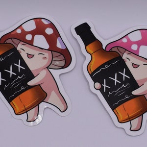 Mushroom Sticker: Whiskey Bourbon Design