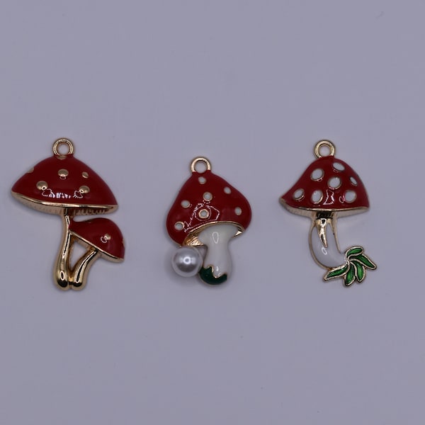 Pearl Mushroom Charms for Earrings, Bracelets & Necklaces!