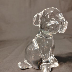 Vintage Daum Crystal Labrador Puppy Figurine