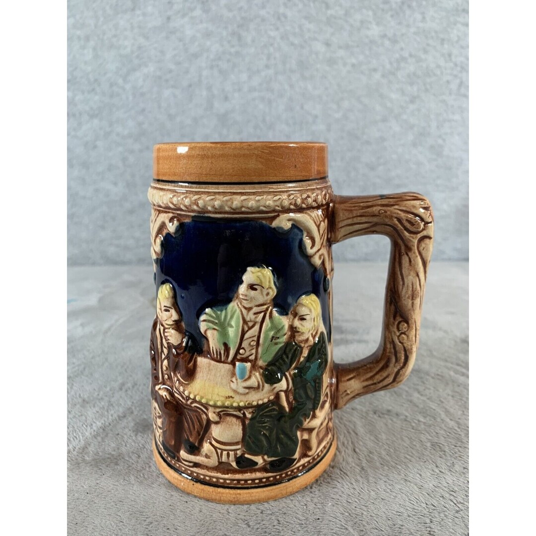 Vintage Made in Japan Beer Stein Men Drinking Bar Scene Stein Etsy