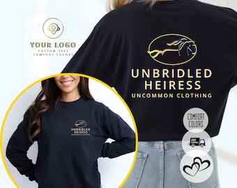 Custom Comfort 6014 Colors Logo Design Front & Back Shirt, Company Logo Merch, Long Sleeve Team Shirt, Create Your Graphic Long Sleeve Tee