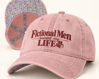 Fictional Men Ruined My Life Hat, Embroidered Bookish Hat, Romance Reader Baseball Cap, Book Lover Gift, Romantasy Hat