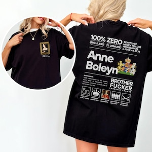 Women&#39;s History Shirt, Anne Boleyn, Tudor Queen Medieval Graphic Tee, Feminist Apparel, Henry VIII Wives, Gift for History Lovers