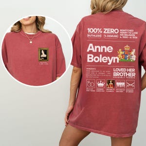 Women&#39;s History Shirt, Anne Boleyn, Tudor Queen Medieval Graphic Tee, Feminist Apparel, Henry VIII Wives, Gift for History Lovers