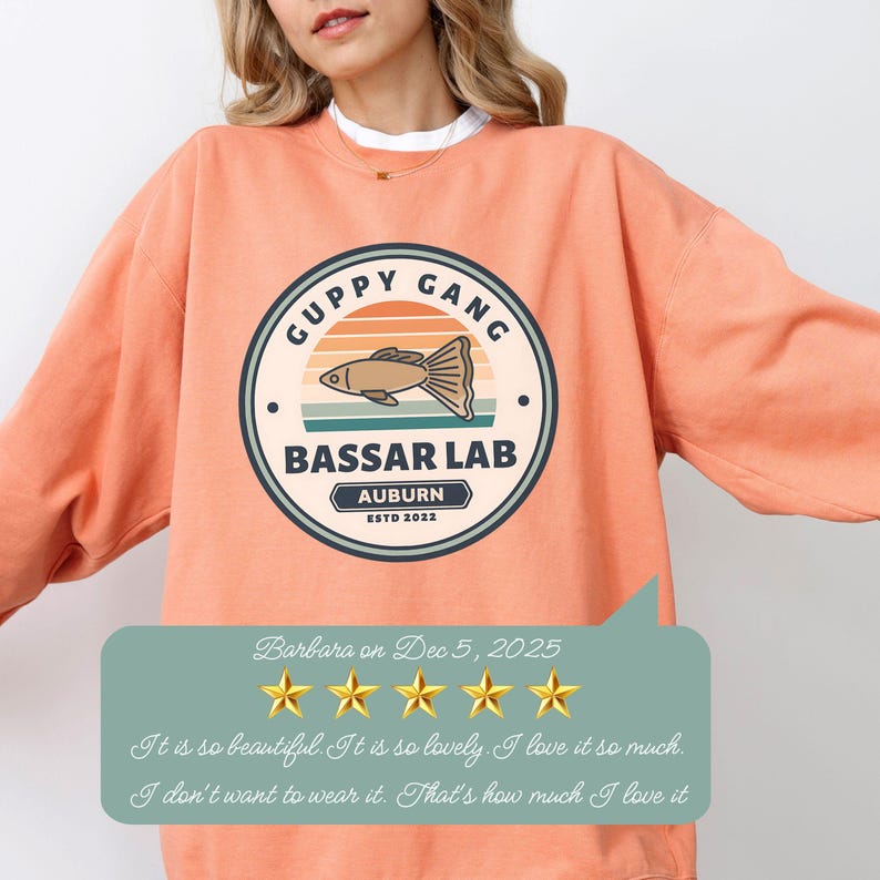 Terracotta Comfort Colors sweatshirt with custom logo – front view of branded merch crewneck in peachy hues.