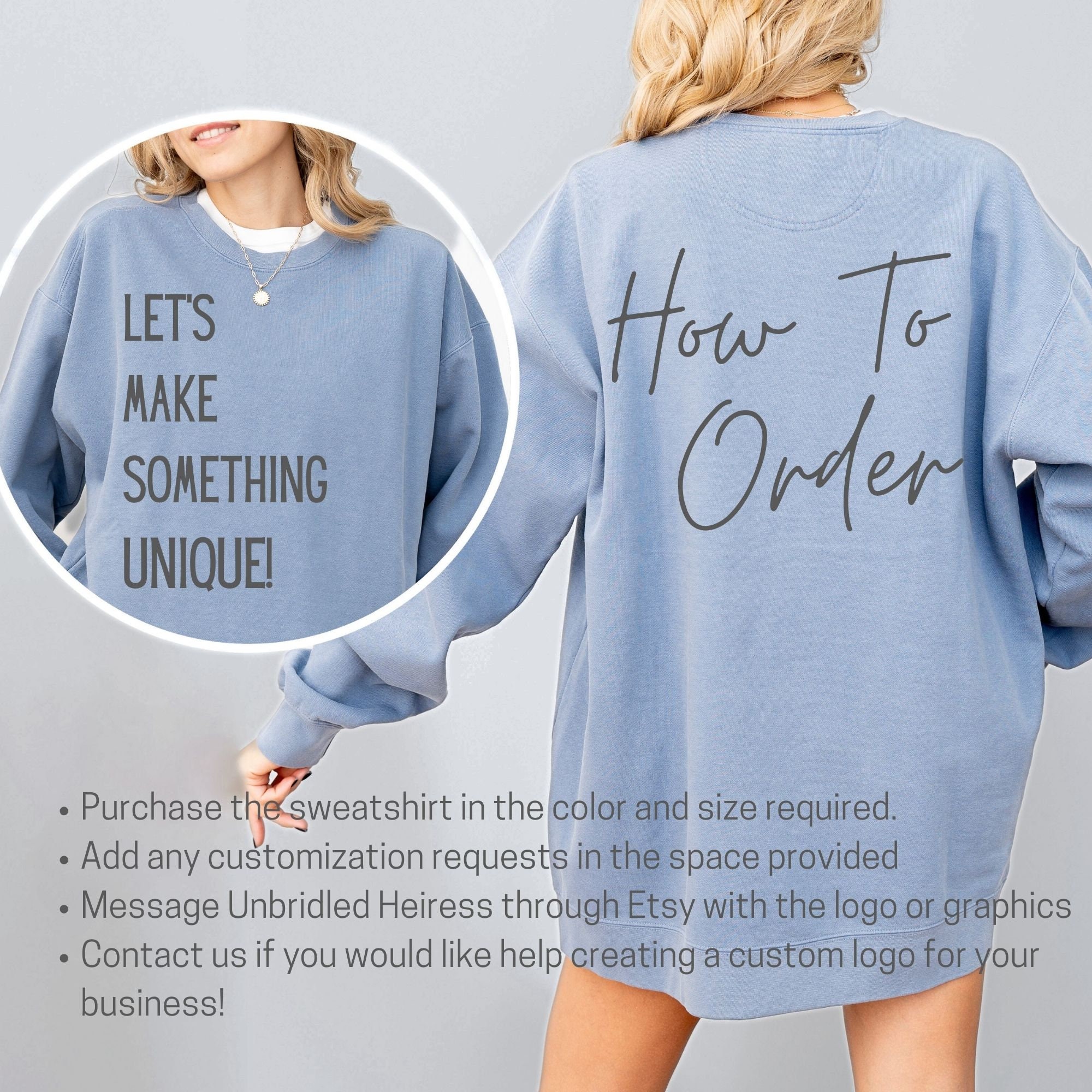 Custom Comfort Colors Logo Design Front & Back Sweatshirt